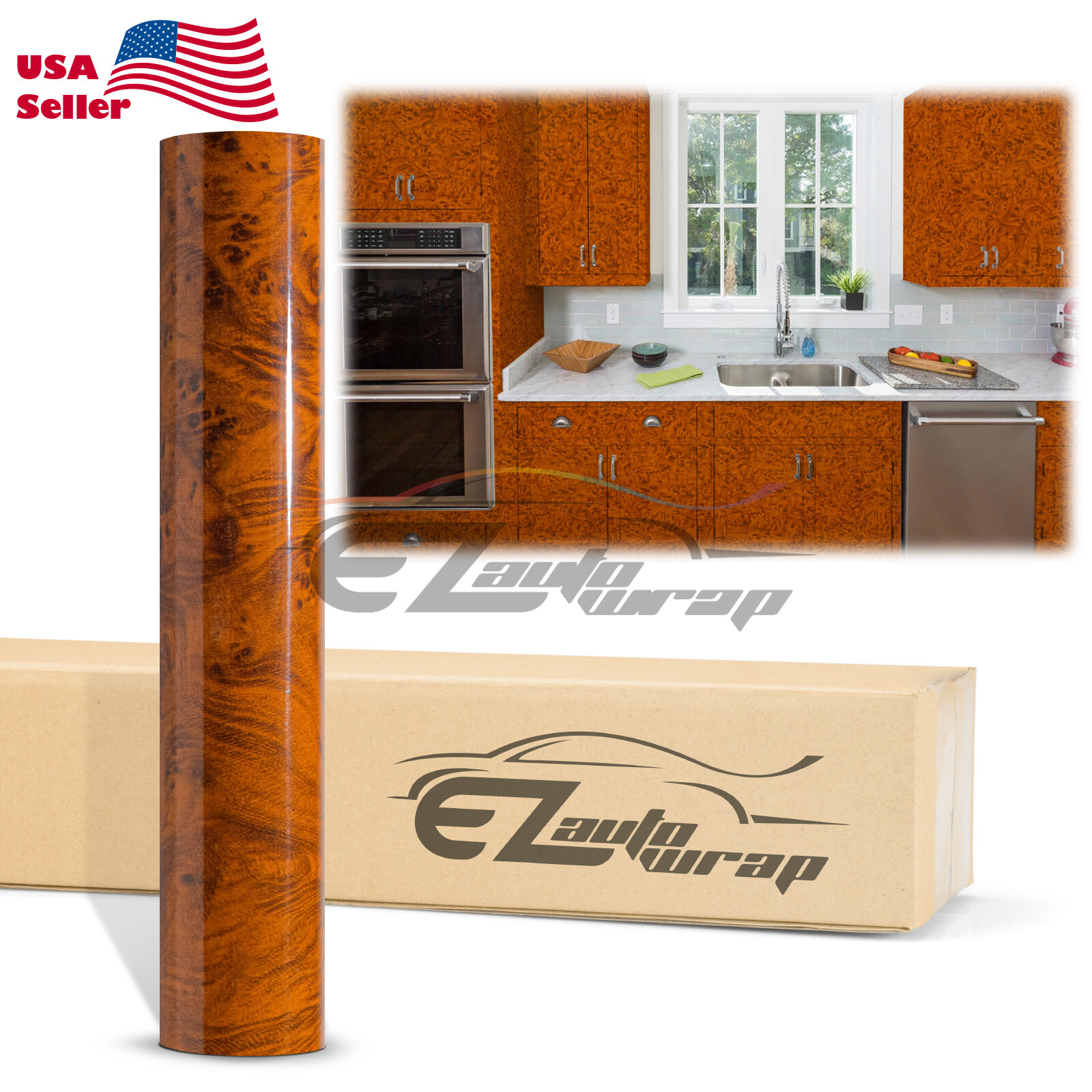 Premium Gloss Wood Grain Vinyl Wrap Sticker Decal Car Home Kitchen Decoration