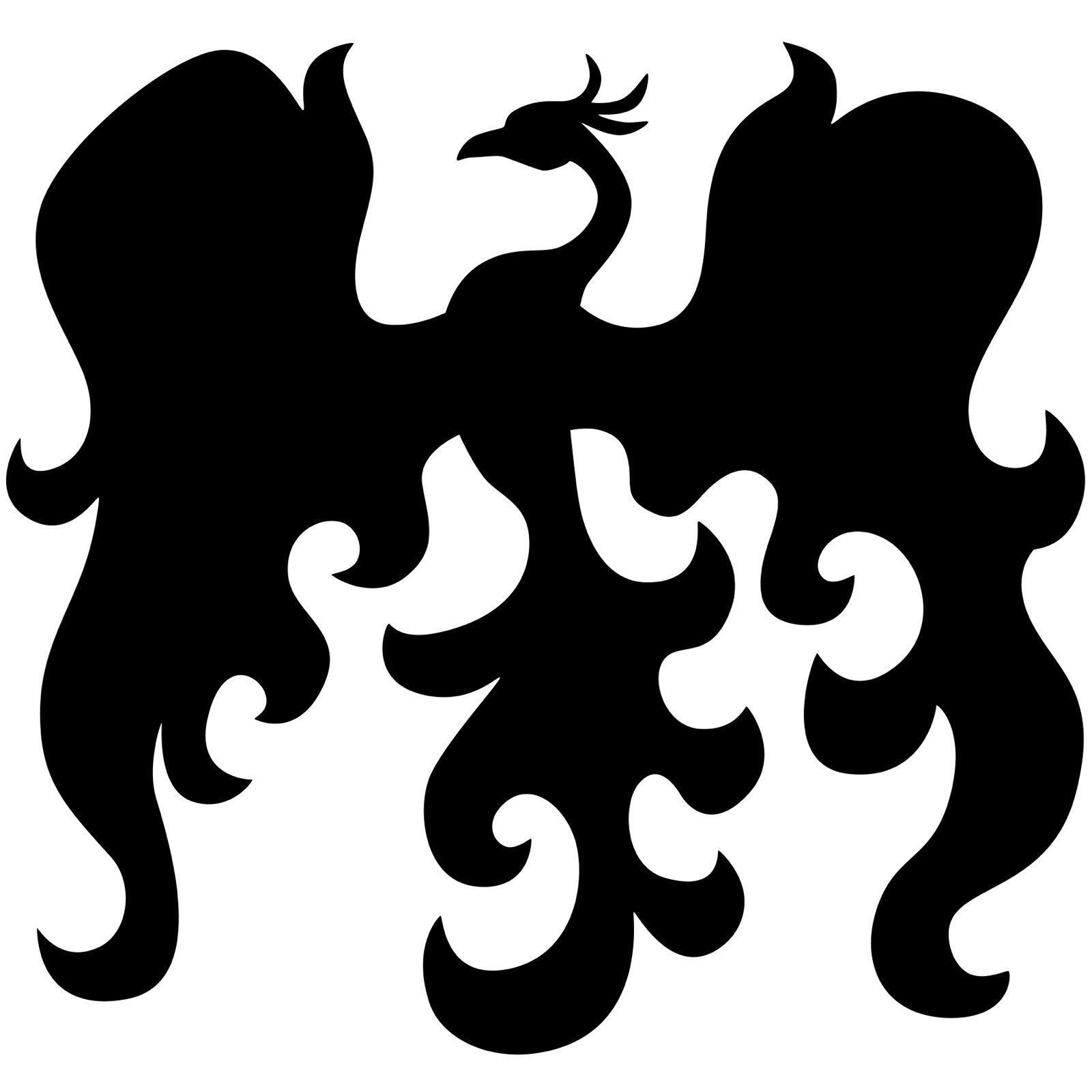 Phoenix Sticker Silhouette Legend Flames Myth Ashes Beautiful Wings (4 Inch)