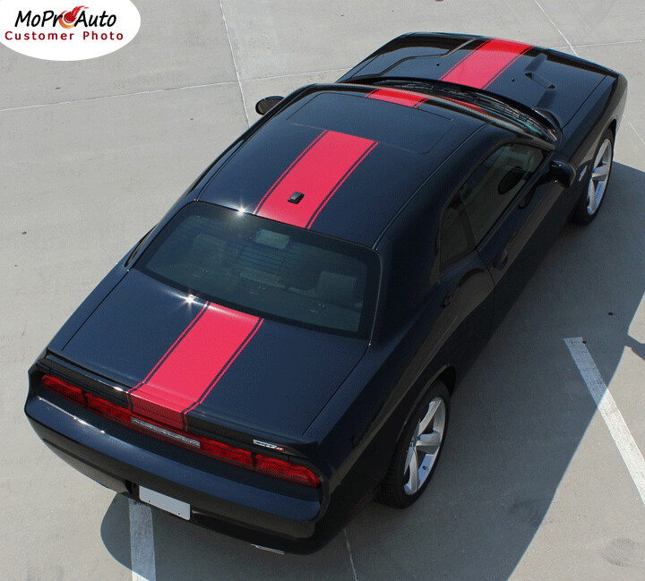 Redline Center Hood Rally Stripes Decal Graphic 2011-2014 for Dodge Challenger