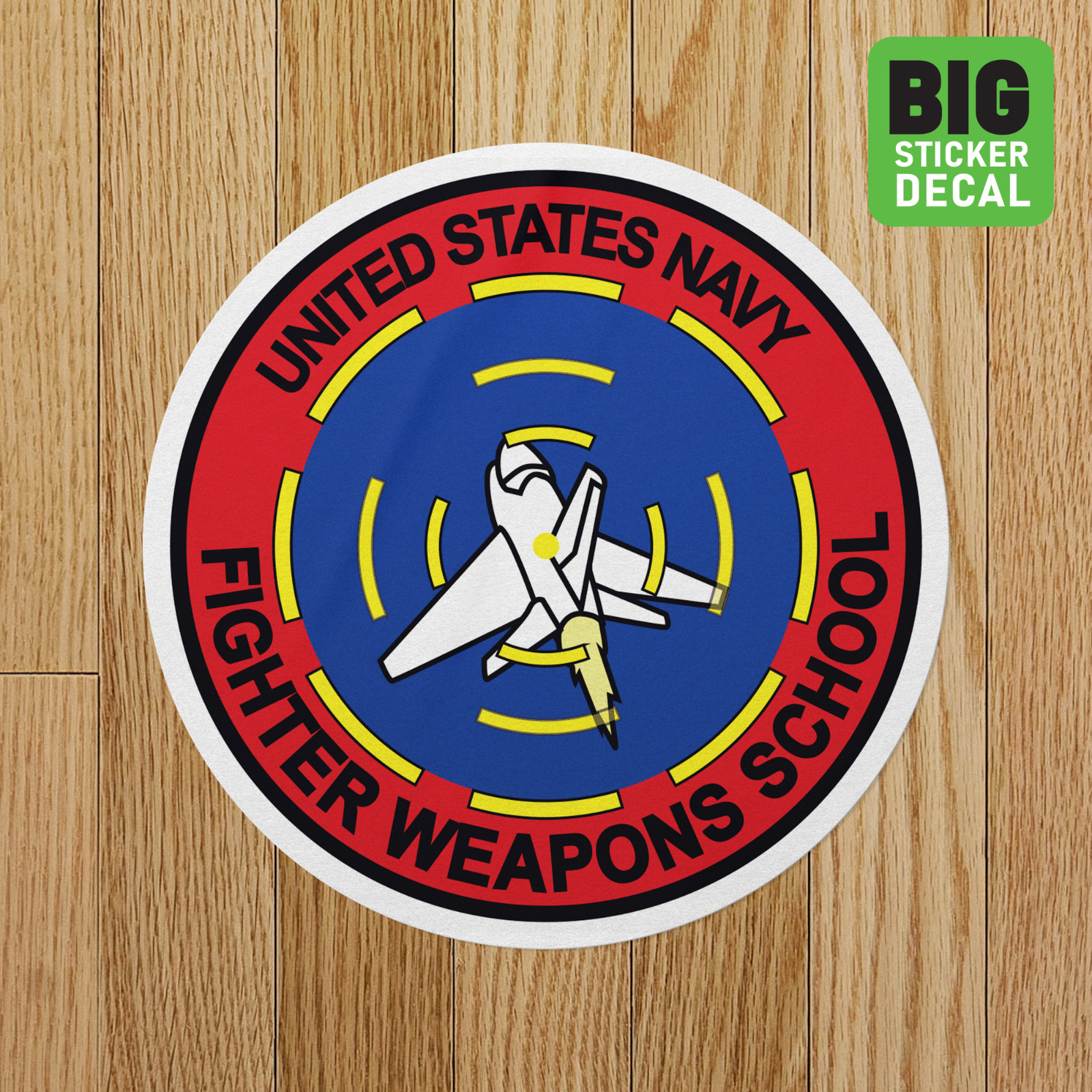 Top Gun Navy Fighter Weapons Big Laminated Vinyl Sticker Car Decal Window