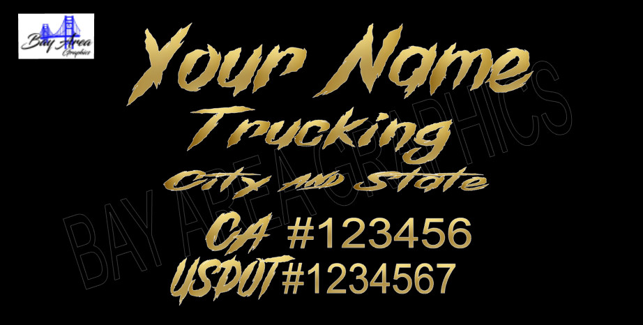 TRUCK DOOR COMMERCIAL DECALS SIGN CUSTOM SAME STYLE TEXT & DOT OUTDOOR VINYL X2