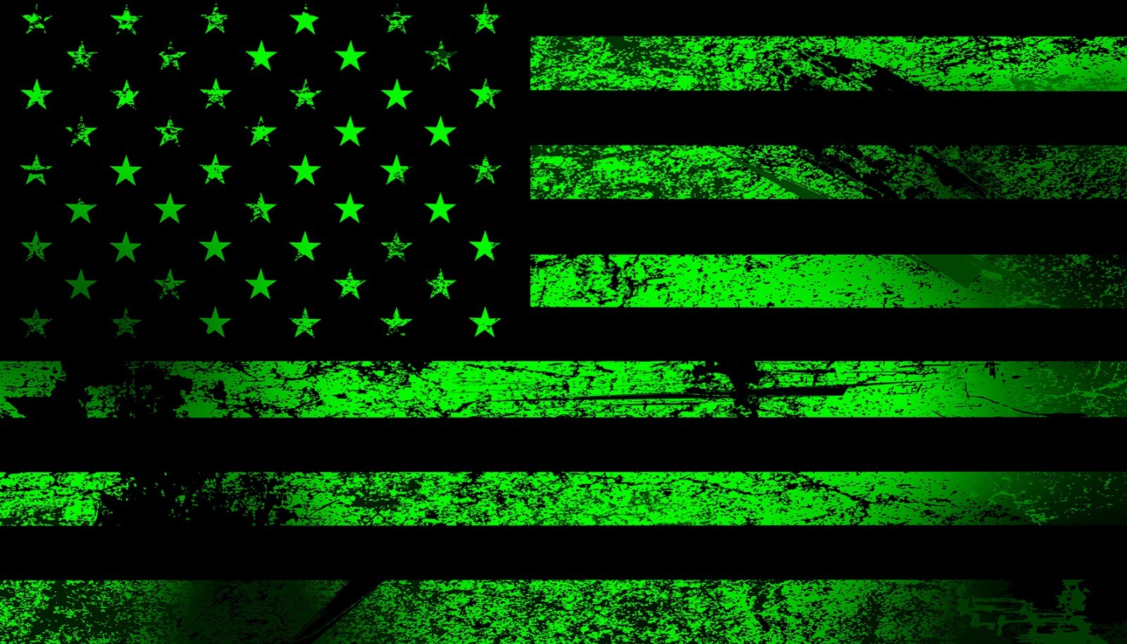 DISTRESSED GREEN AMERICAN FLAG TRUCK BACK WINDOW GRAPHIC PERFORATED VINYL