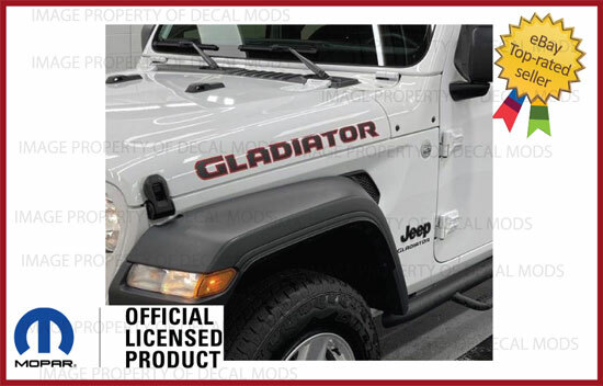 2019 – 2024 Jeep GLADIATOR Hood Graphics Vinyl Decals Sticker JT Black Red FJ3G0