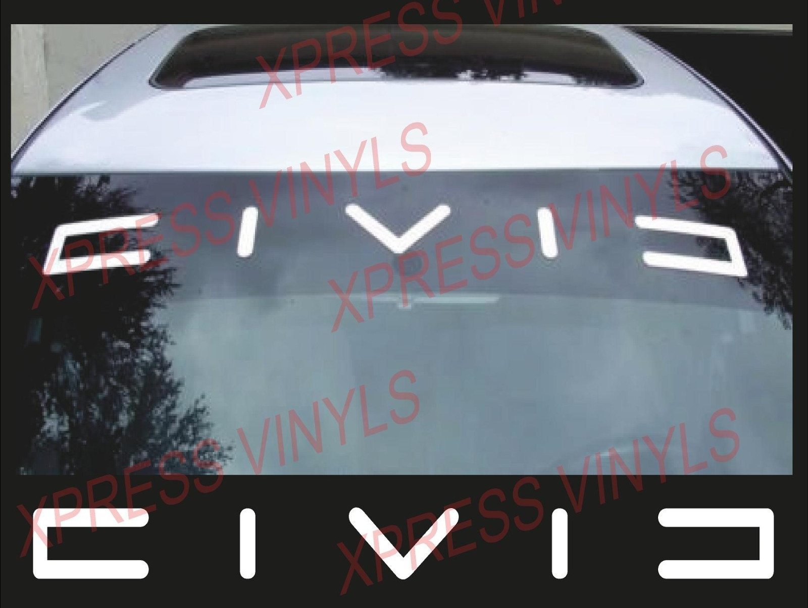 HONDA CIVIC 40″ Windshield Vinyl Decal Sticker Custom Vehicle Logo Window Car