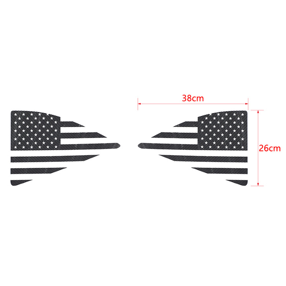 Rear Quarter Window Decal Sticker Trim For Chevy Camaro 2010-15 Carbon USA Flag