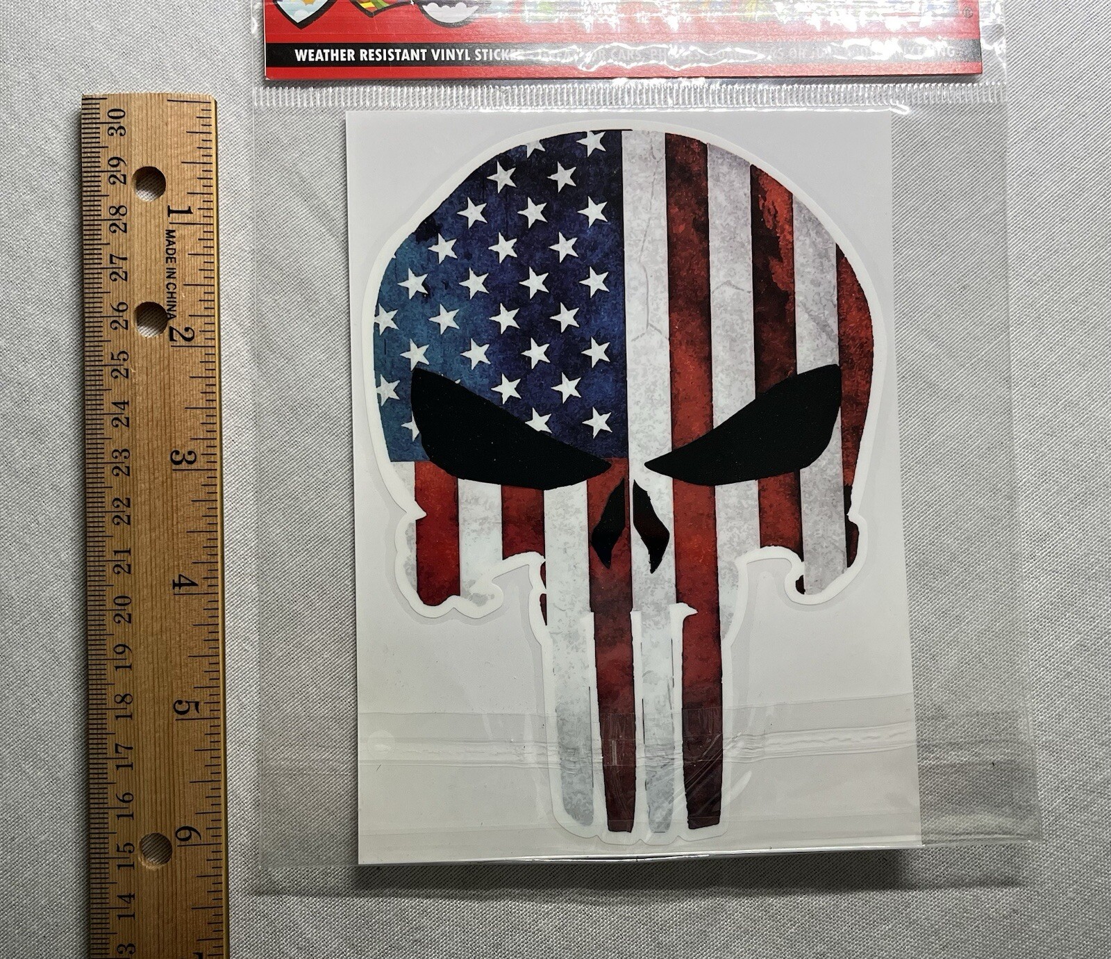 Punisher Skull Decal American Flag Sticker Truck Car Military Army Vinyl