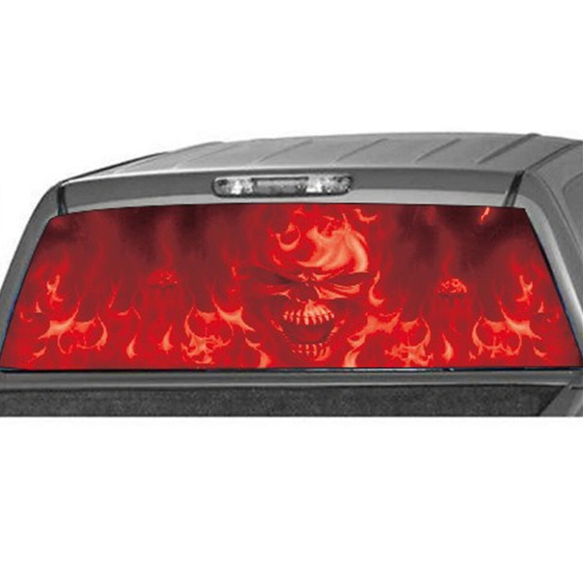 Rear Window Sticker Flaming Skull Graphic Decal Decoration For Car SUV Pickup
