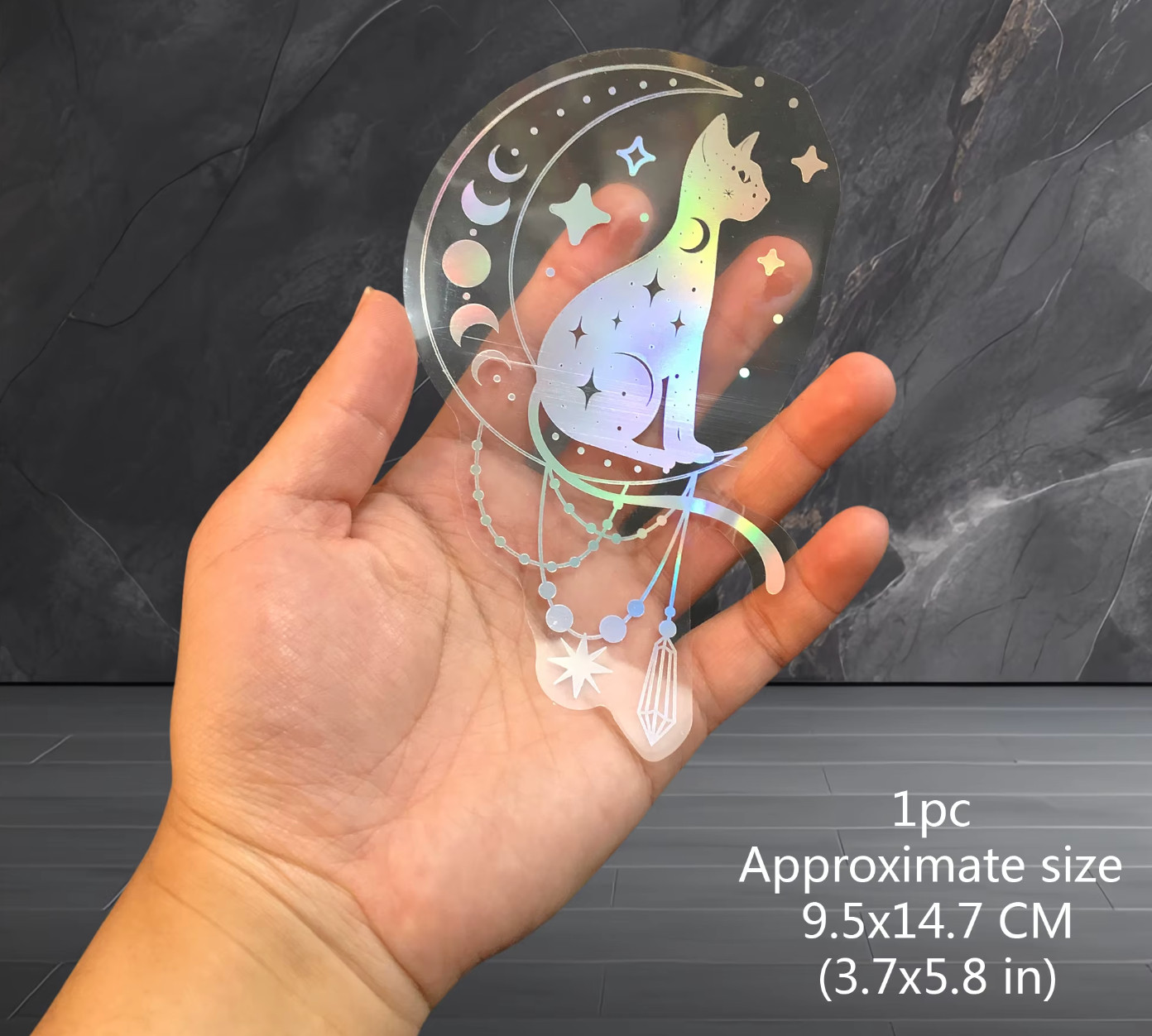 10pcs Holographic Glitter Stickers/Transparent Waterproof Decal/Laptop Phone Car