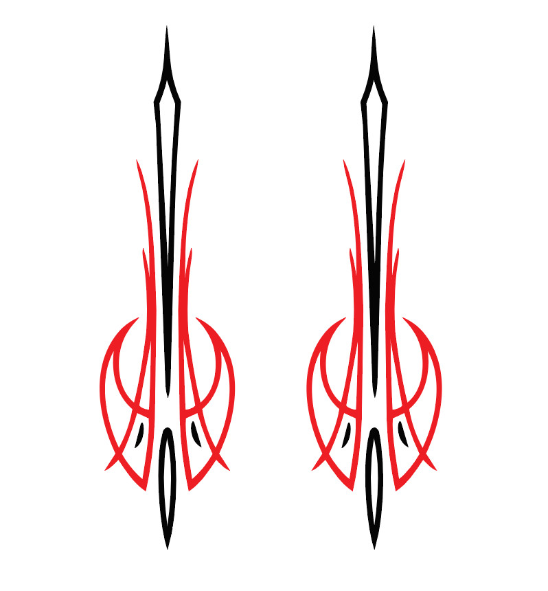 Hot Rod Pinstriping Decals – Set of 2 – 10″ x 2.5″ – Free shipping – 2 colors