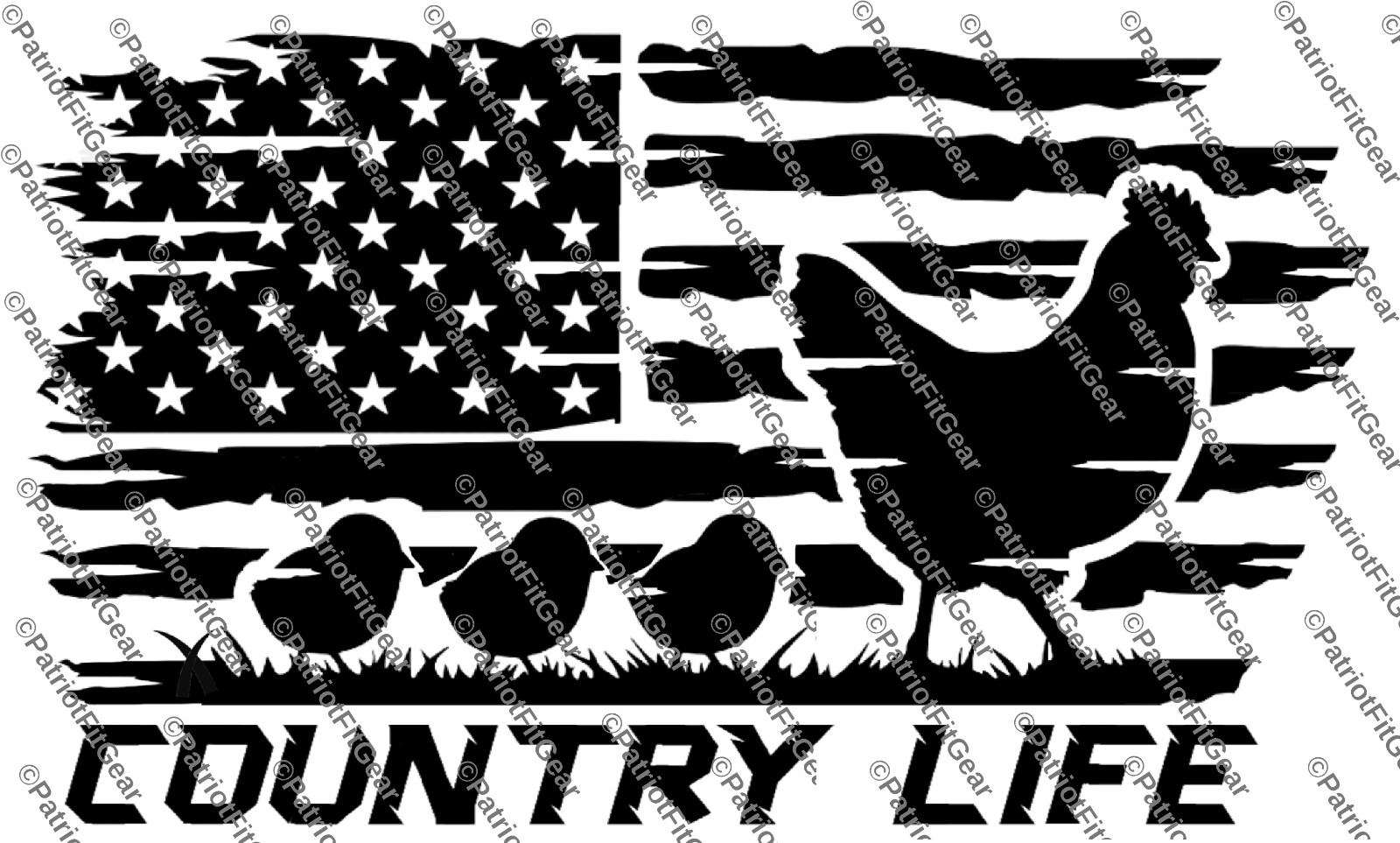 Chicken, Country Life, Hen, Chicks, Flag, Fowl, Poultry Farm, Custom Vinyl Decal