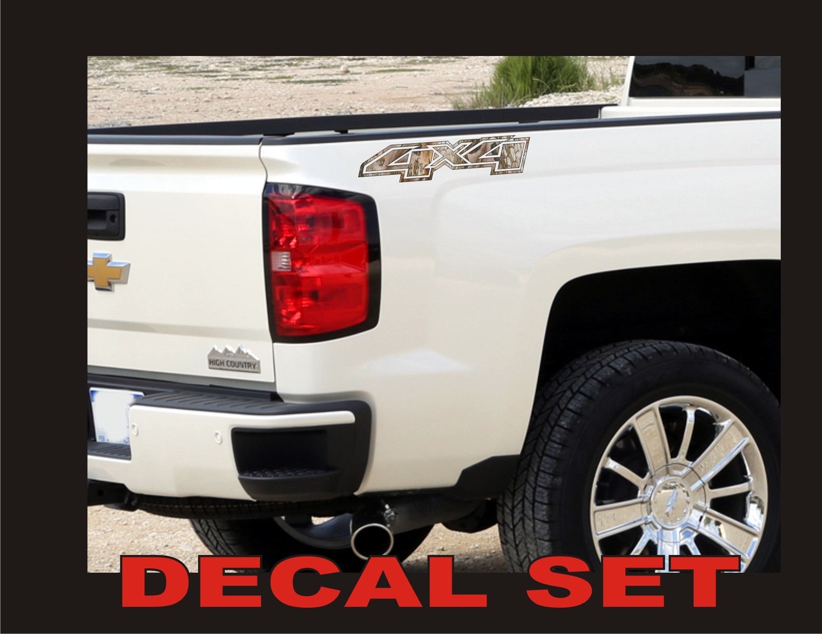 4×4 Truck Decals, REAL TREE CAMOUFLAGE (Set) for Chevrolet Silverado CAMO CHEVY