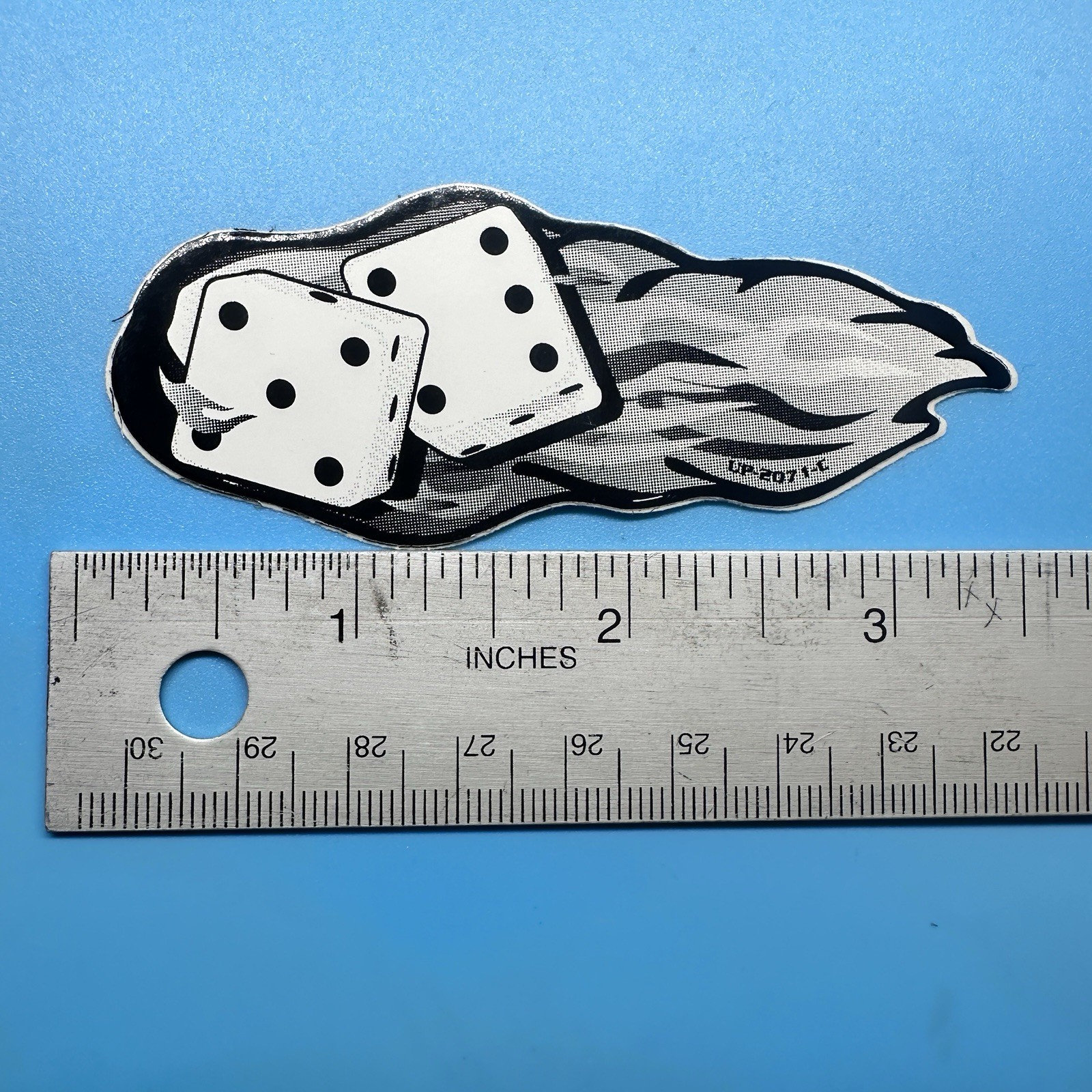 Vintage 10 Pack Flaming Dice Stickers Hot Rod Rat Motorcycle Car Decal Bumper