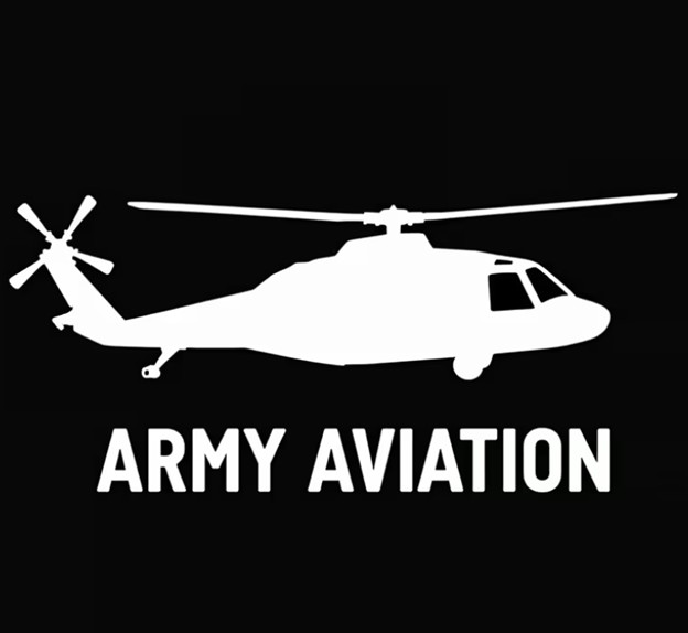 UH-60 Helicopter ARMY AVIATION 3 Mil Vinyl Sticker for a Car or Truck Window