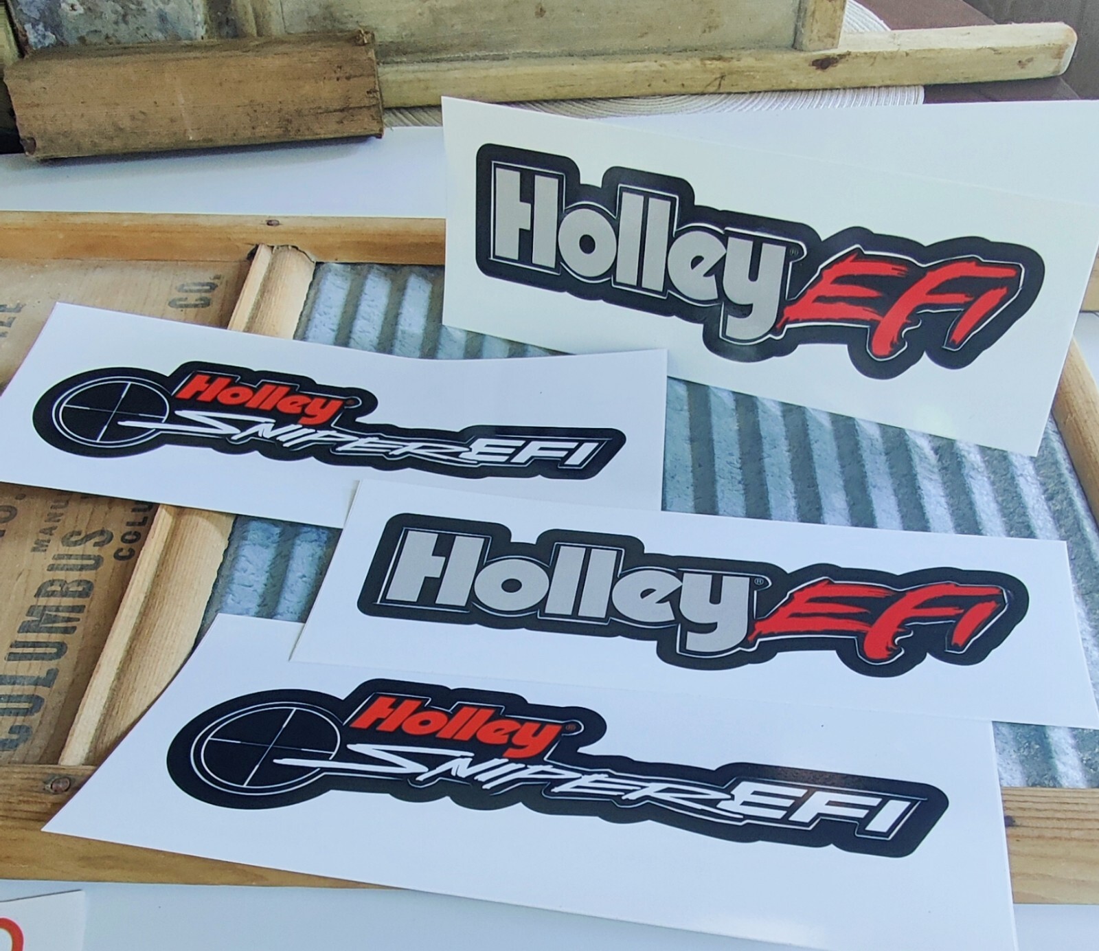 Lot of 4 Holley Racing EFI + Sniper EFI Decals Stickers NHRA ManCave Tool Box
