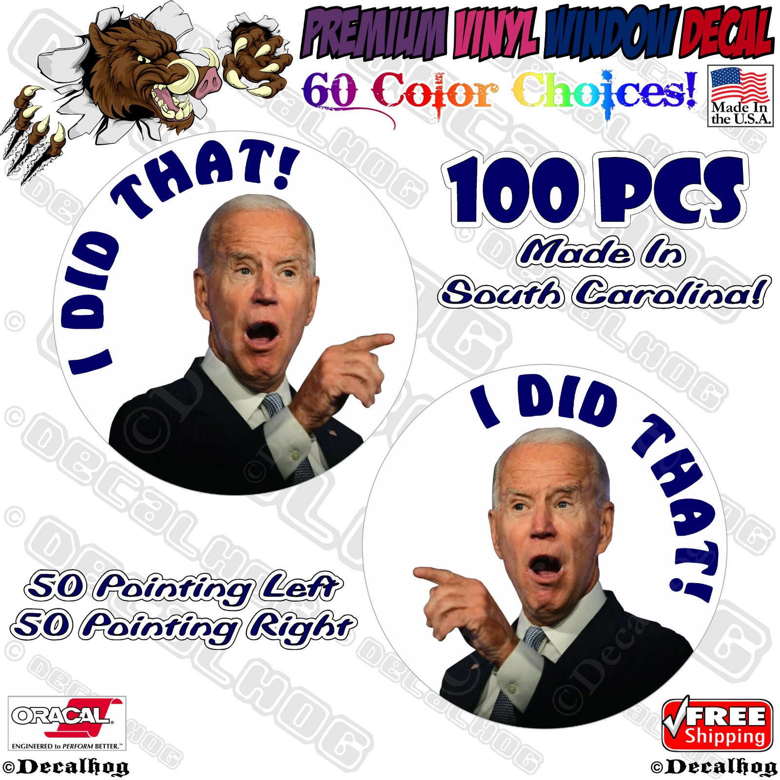 100x FJB I Did That Joe Biden Car Gas Price Pump Window Vinyl Decal Stickers.