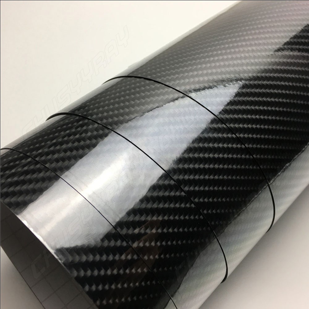 1-PC 5D Real Carbon Fiber Vinyl Wrap Sheet, High Gloss Finish for Auto Exterior