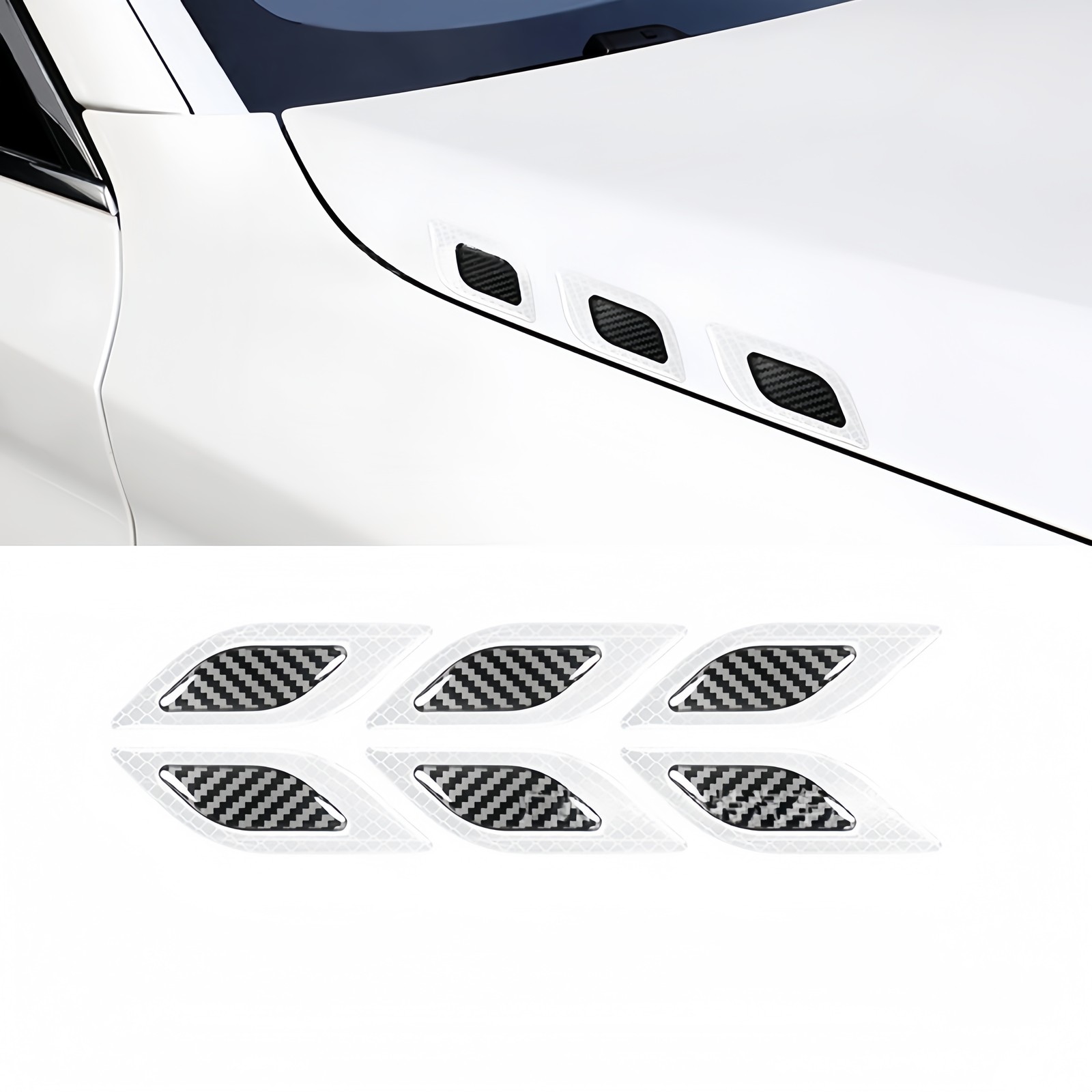 White-Black Car Door Handle Bowl Anti-Scratch Sticker Protector Trim