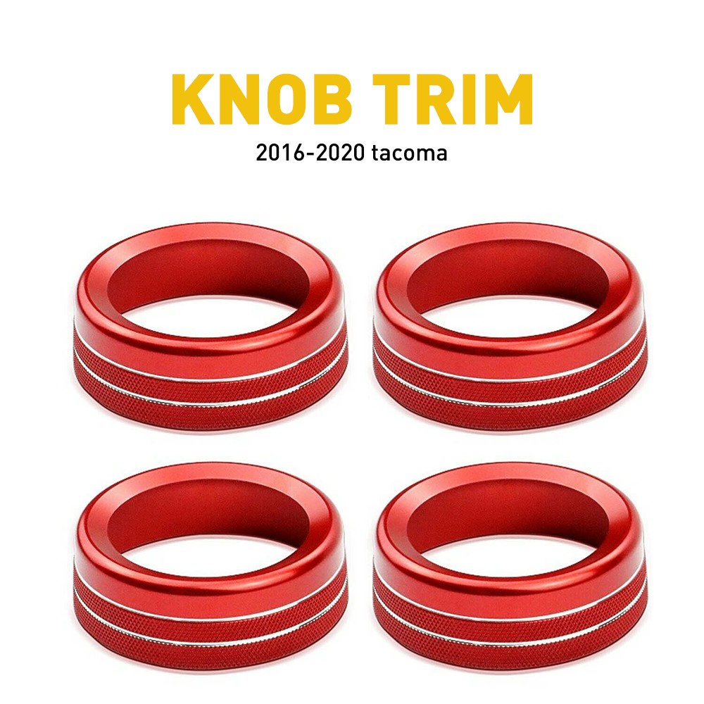 4/8Pcs For Toyota Tacoma Headlight 16-20 Aluminum Ring Knob Switch Cover Trim Re