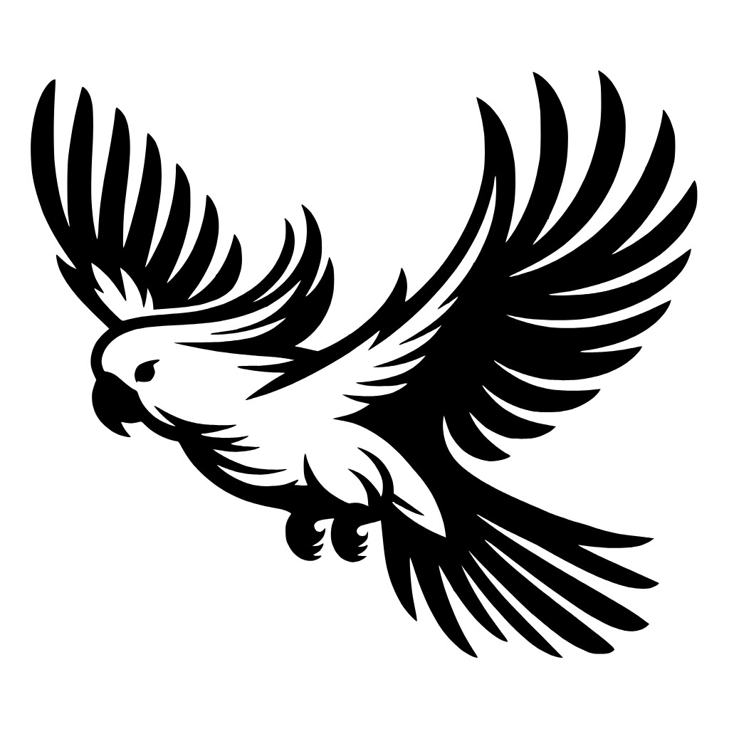 Tropical Pet Bird Flying Cockatoo Parrot Vinyl Sticker Decal Left or Right
