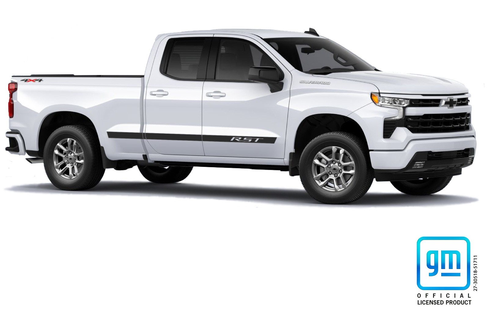 2019 20 21 22 23 24 Chevy Silverado 1500 Matte Black RST Crew Double Cab Decals
