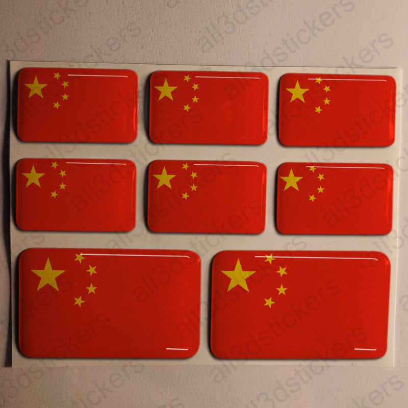 Sticker China Resin Domed Stickers China Flag 3D Vinyl Adhesive Decal Car