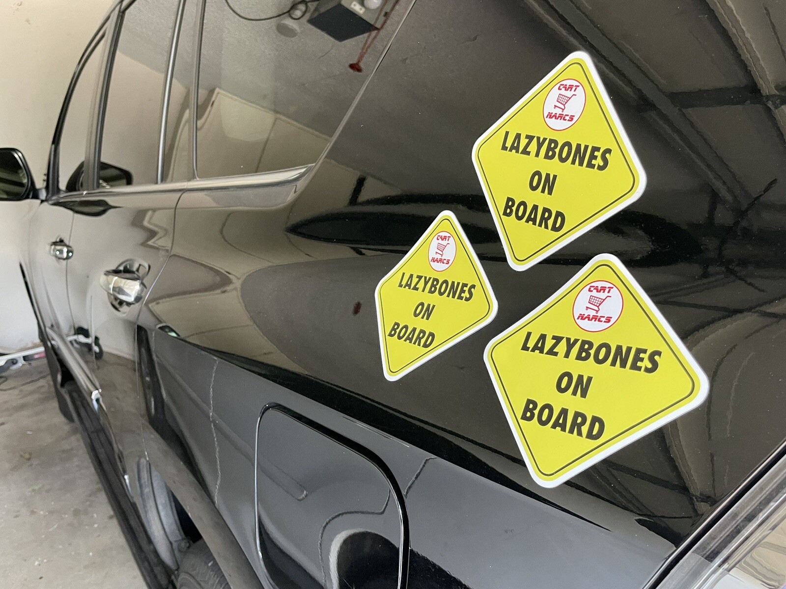 Lazybones On Board Custom Car Magnet Cart Narc Funny 5”x5”