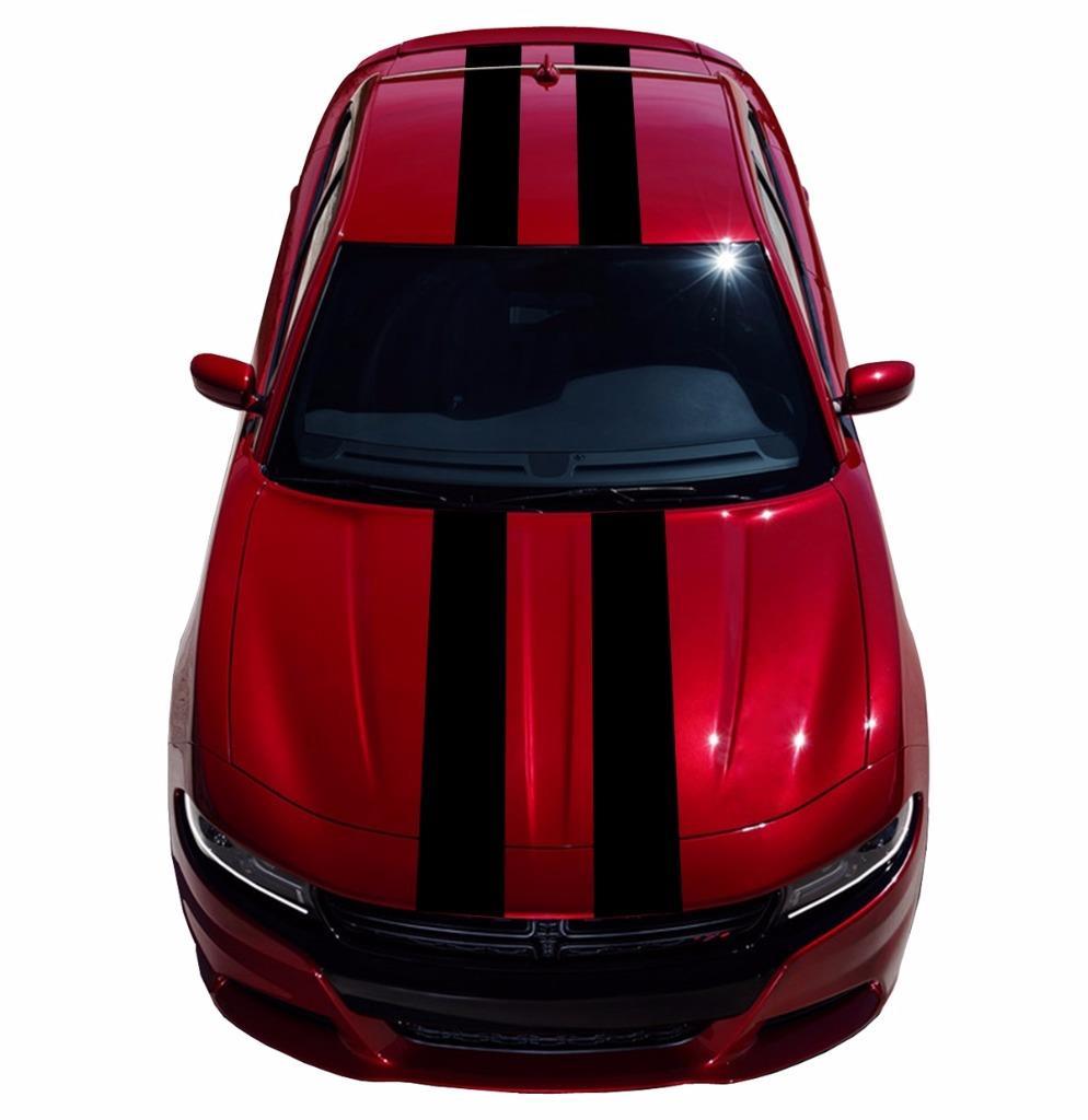 9″ Double Center Racing Stripes Vinyl Decal Car Graphic (Fits CHARGER)