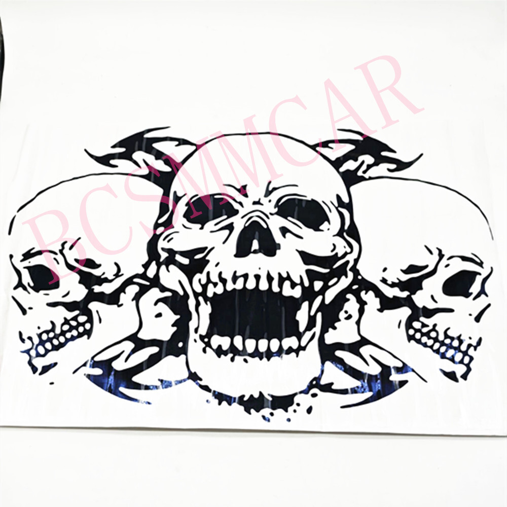 Car Hood Terror Triple Skull DIY Interesting Sticker Vinyl Decal Trim Waterproof