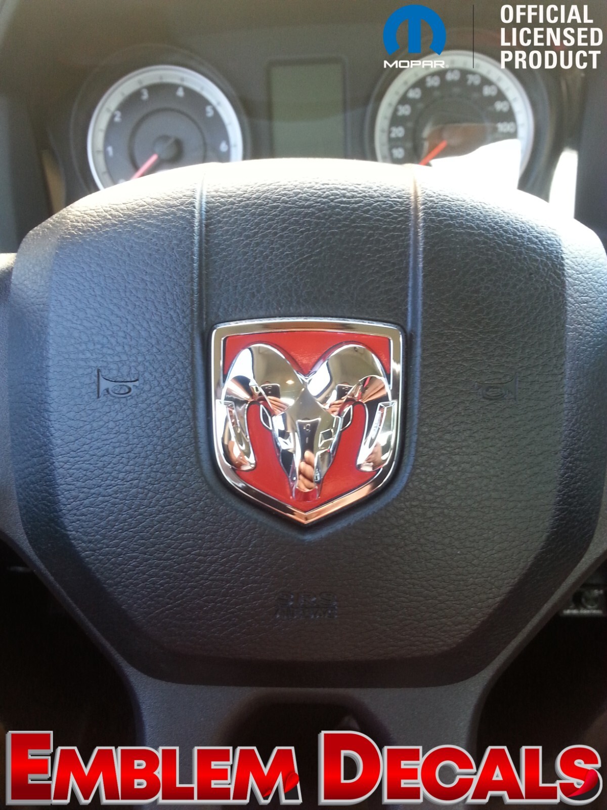 Dodge RAM 1500 Steering Wheel Head Emblem Inlays Decals 13 14 15 16 17 18 DS