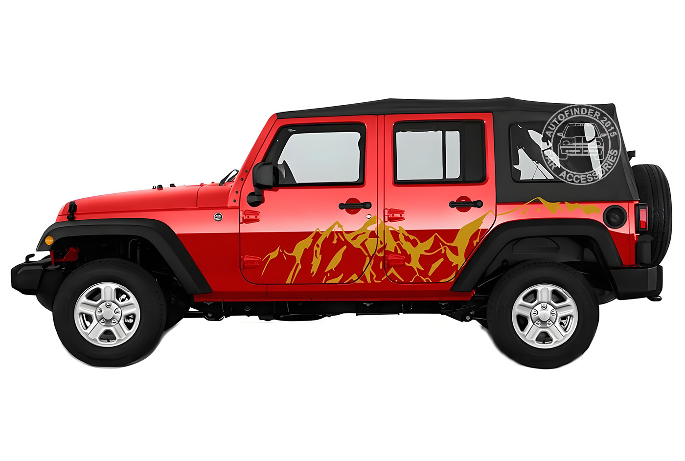 Snow Mountain Graphics Car Sticker For Jeep Wrangler Side Door Vinyl Decals