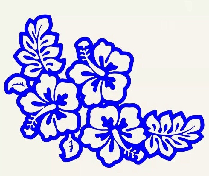 Hibiscus Flower Window Sticker Vinyl Decal Hawaii Aloha Tropical Beach Ocean