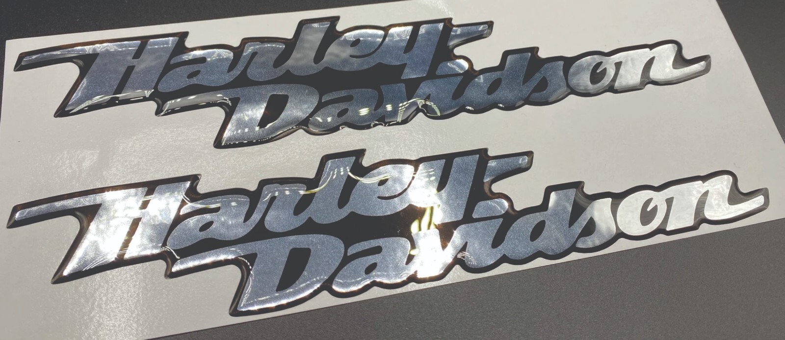 2 PC Harley Davidson CVO Custom 3D HD Fuel Emboss written resin Tank tank Curved