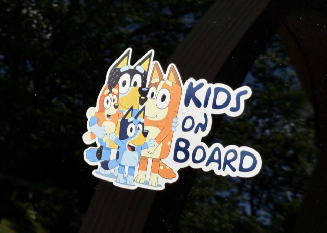 Bluey “Kids On Board” Car Stickers – Set of 2 | PVC Vinyl