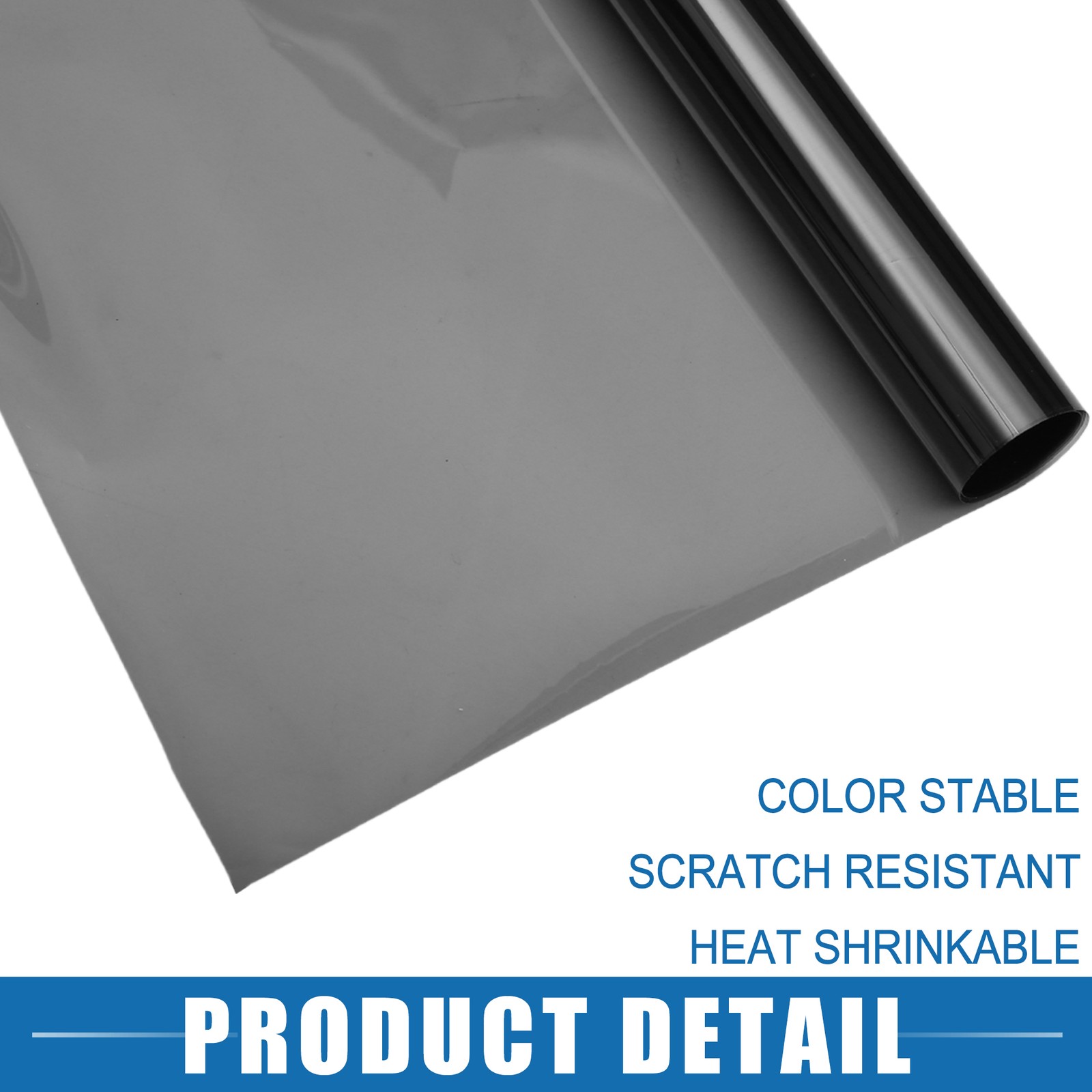 Automotive Window Tint Film 50% VLT 0.5x7m Heat Block Scratch Resistant Black