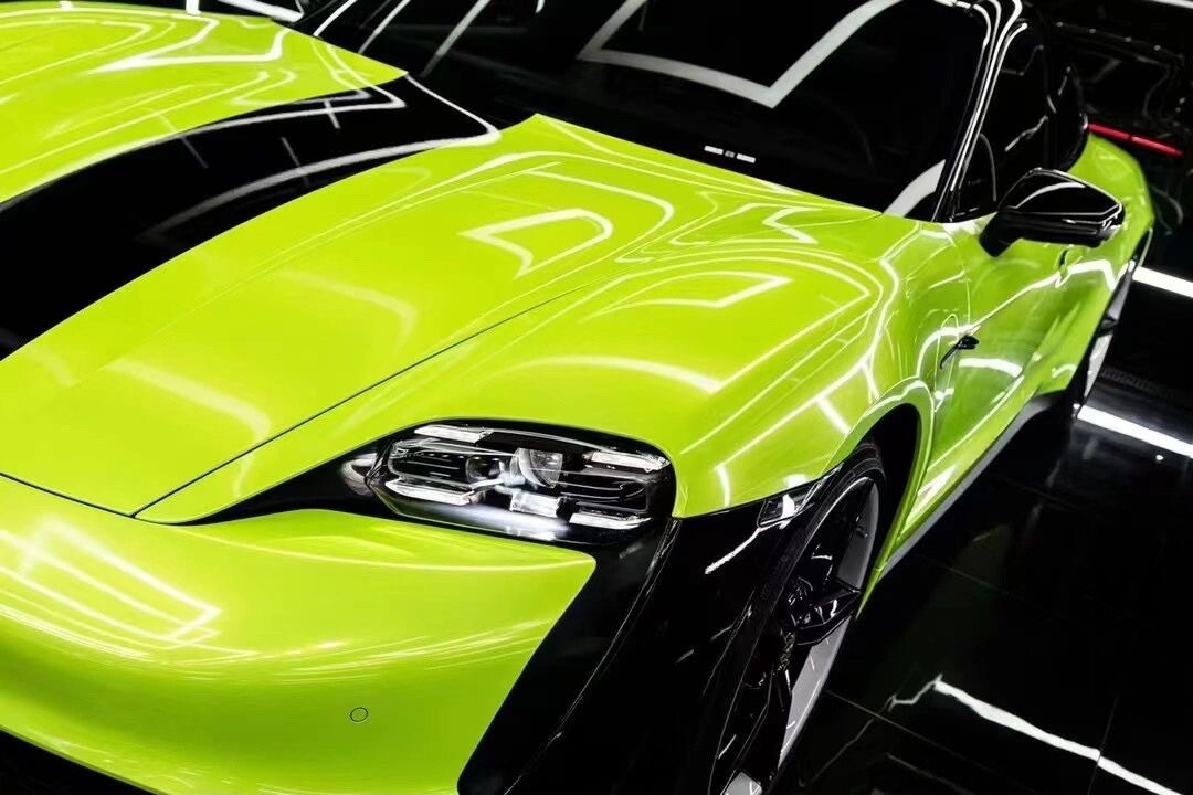 12″ x 60″ Neon Green Gloss Metallic Glitter Vinyl Film Wrap Sticker 1ft x 5ft