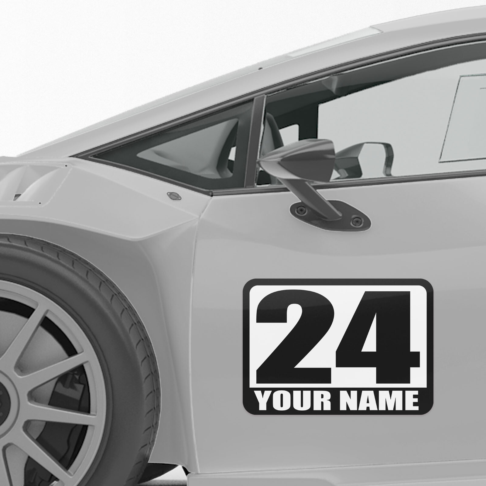 2 pcs Magnet Racing Number – Custom Track Day Autocross Car Door Magnetic Decal