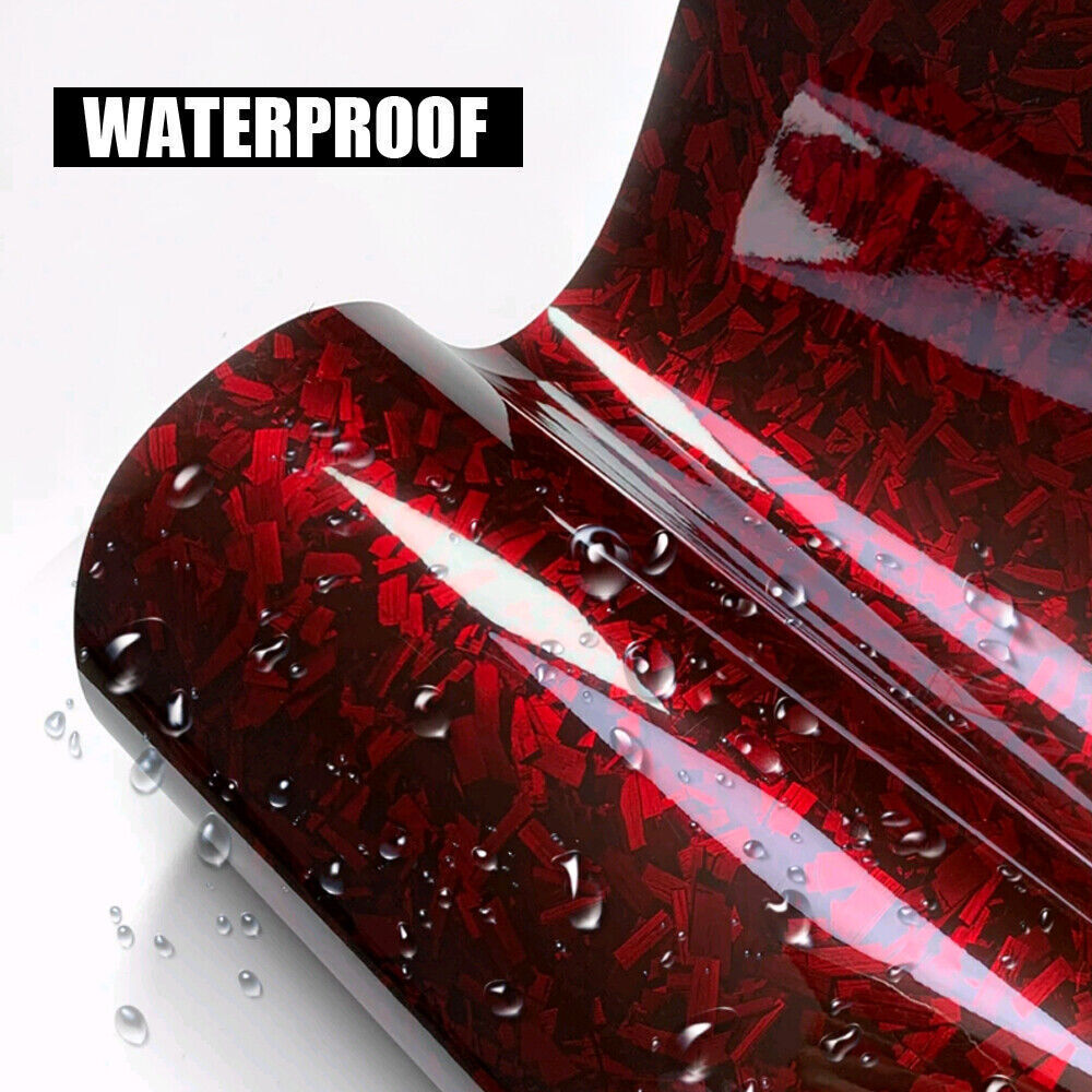 20x152cm Gloss Forged Carbon Fiber Car Vinyl Wrap Air Release Sticker Film Trims