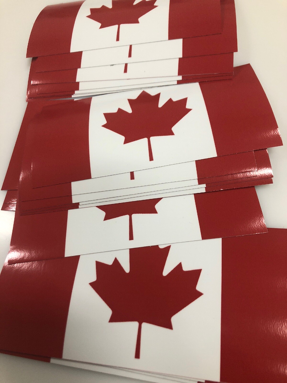 Made In Canada 20 Pack Canada Flag – Vinyl Sticker – 7 Inch X 3.5 Inch