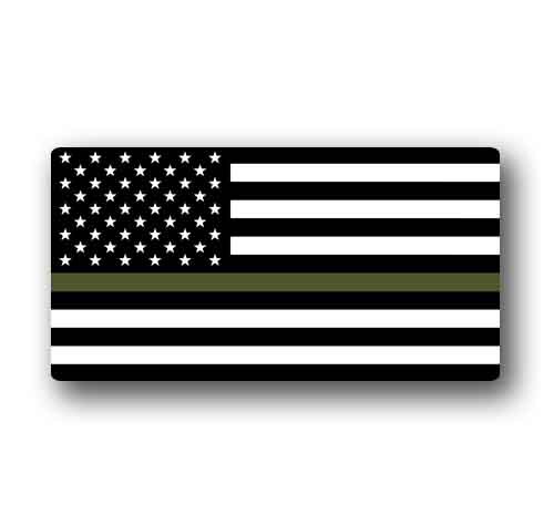 Blue Line Flag 5″ Wide – Red, Green, Gray – Police, Fire, Military Sticker