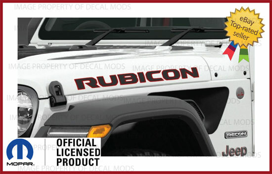 2x Jeep Wrangler RUBICON Hood Vinyl Decals Graphics Stickers JL FJ5T6