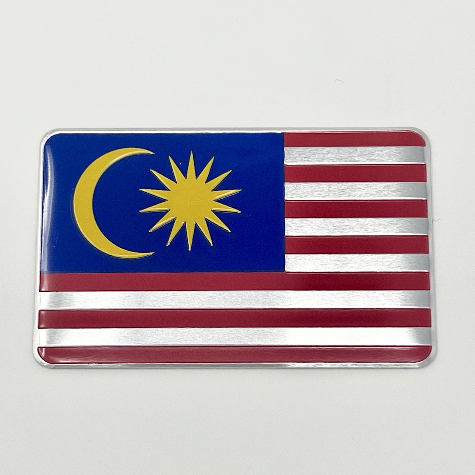 Malaysia Flag Car Emblem Badge Decal Sticker 2″x 3″ Aluminum Malay