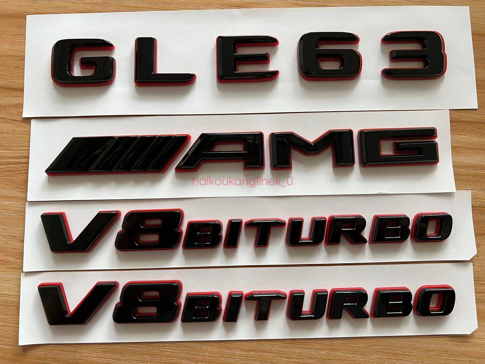 Black RED GLE63 AMG V8 BITURBO Emblem Badge Sticker Set For
