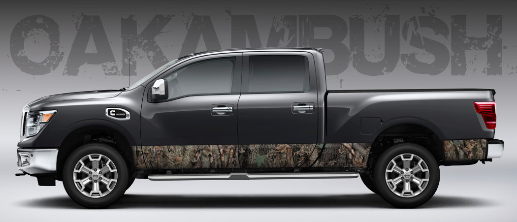Camo “Oak Ambush” Rocker Panel Graphic Decal Wrap Kit Truck SUV – 12″ x 24 feet