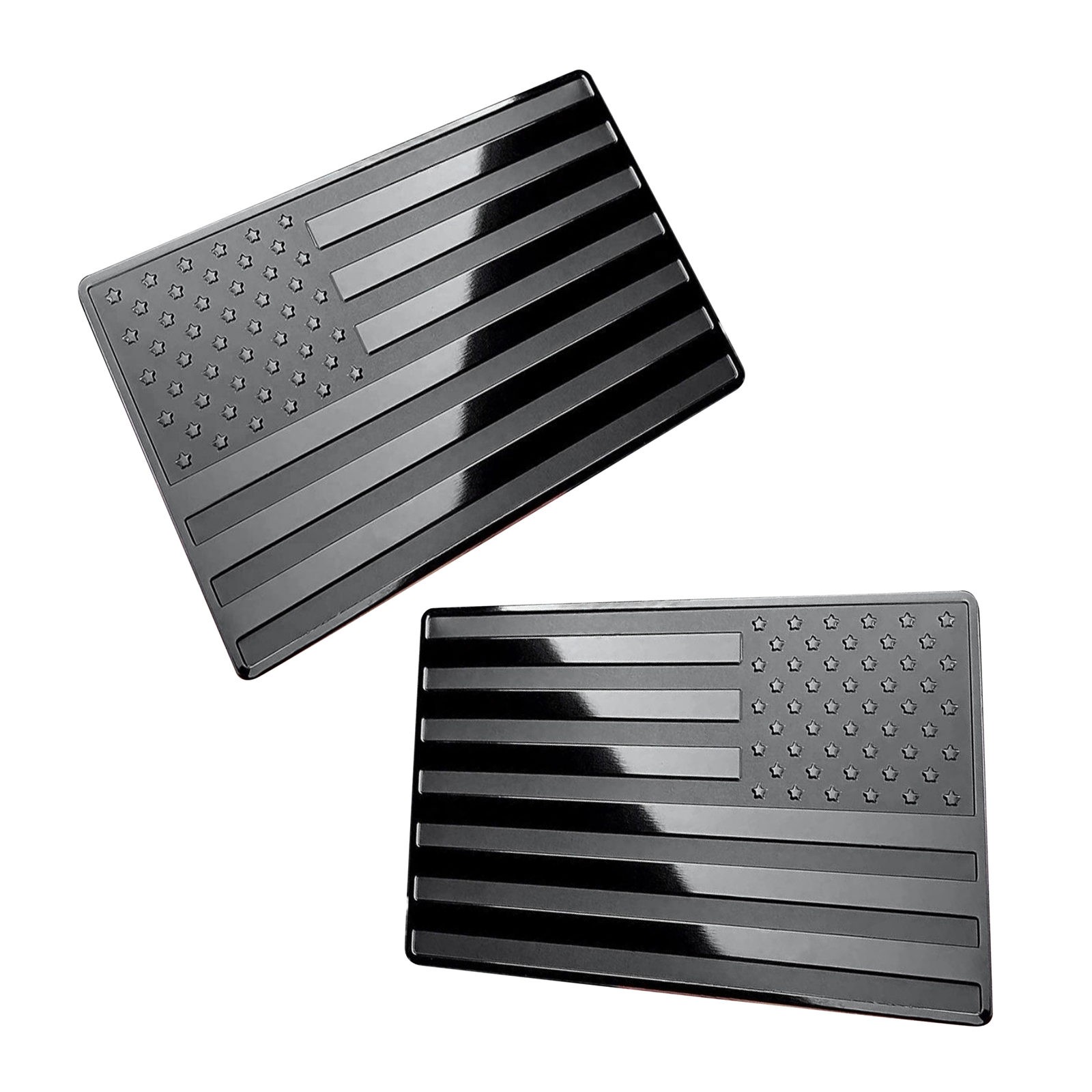 2Pcs Aluminum Car Truck Metal USA Flag Sticker American Decal Body Emble