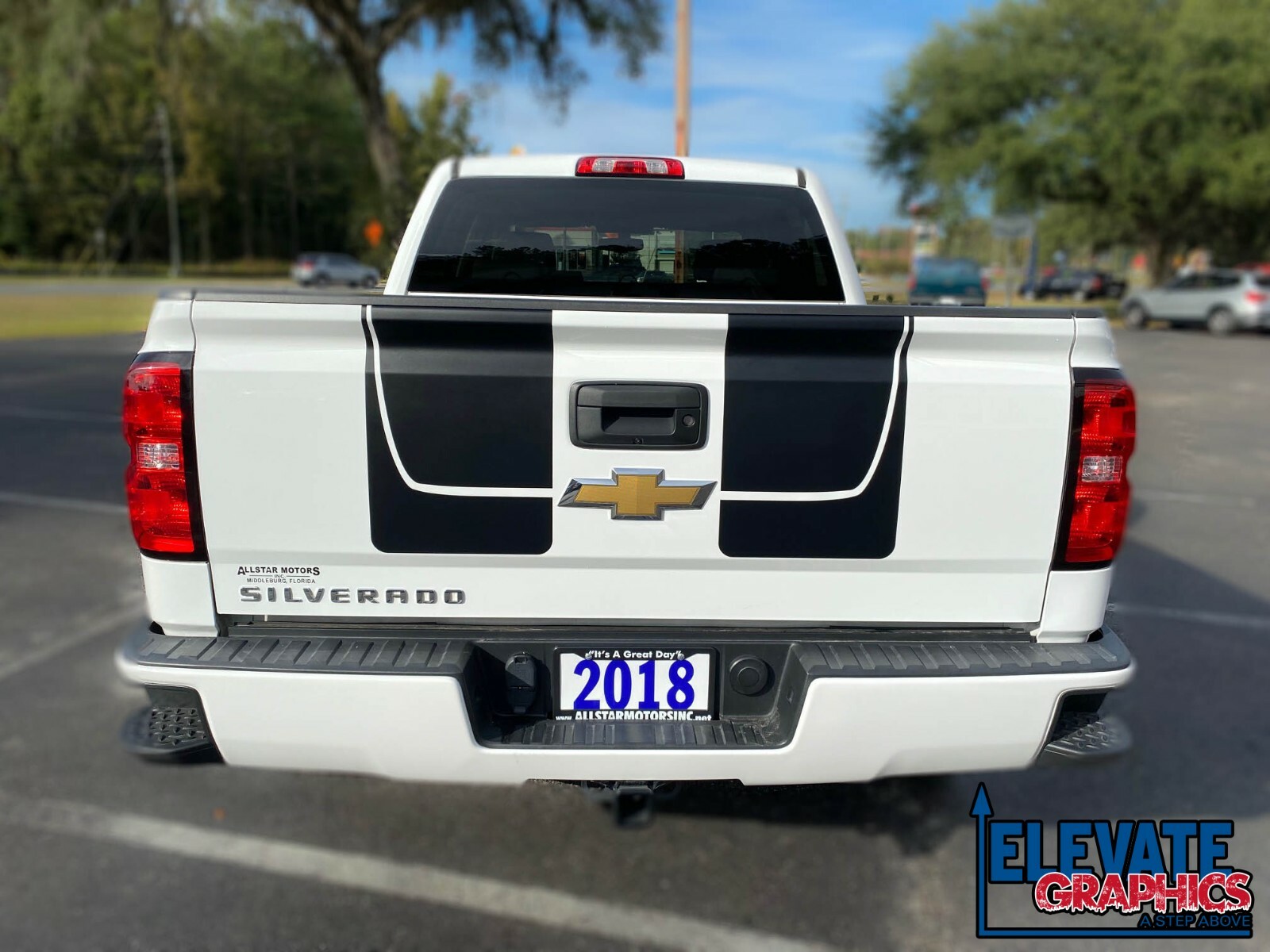 For Chevy Silverado Rally Beast Stripes Hood Graphics Vinyl Decals 2016-2018