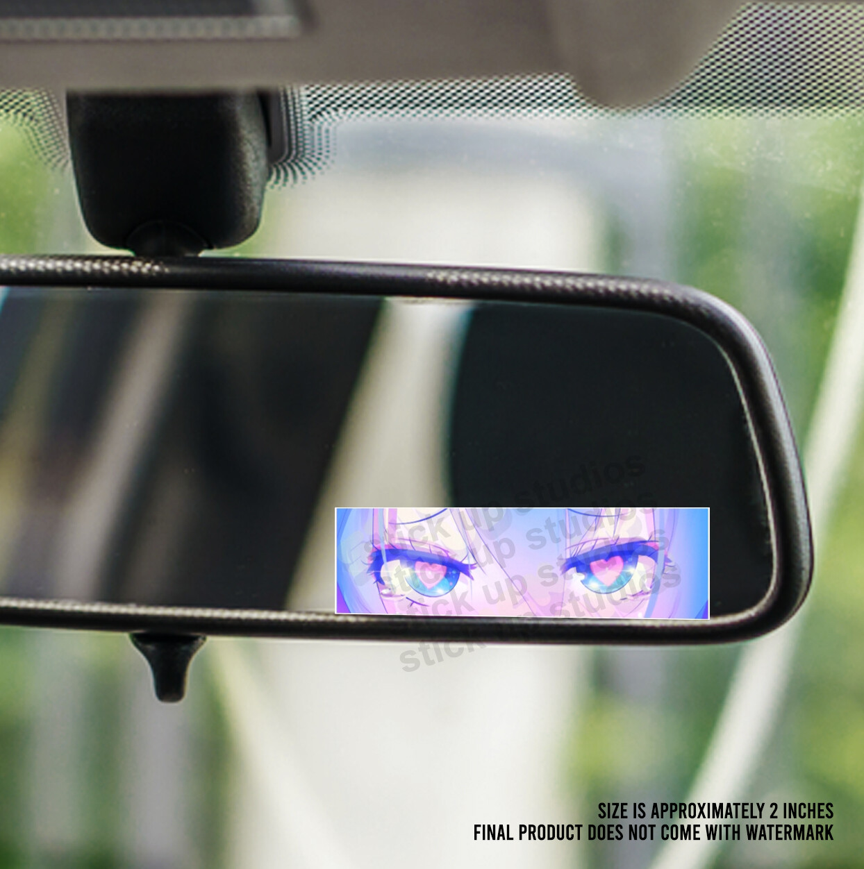 Mini Peeker Anime Heart Eyes, Anime Kawaii Eyes Car Decal, Anime Eyes Slap