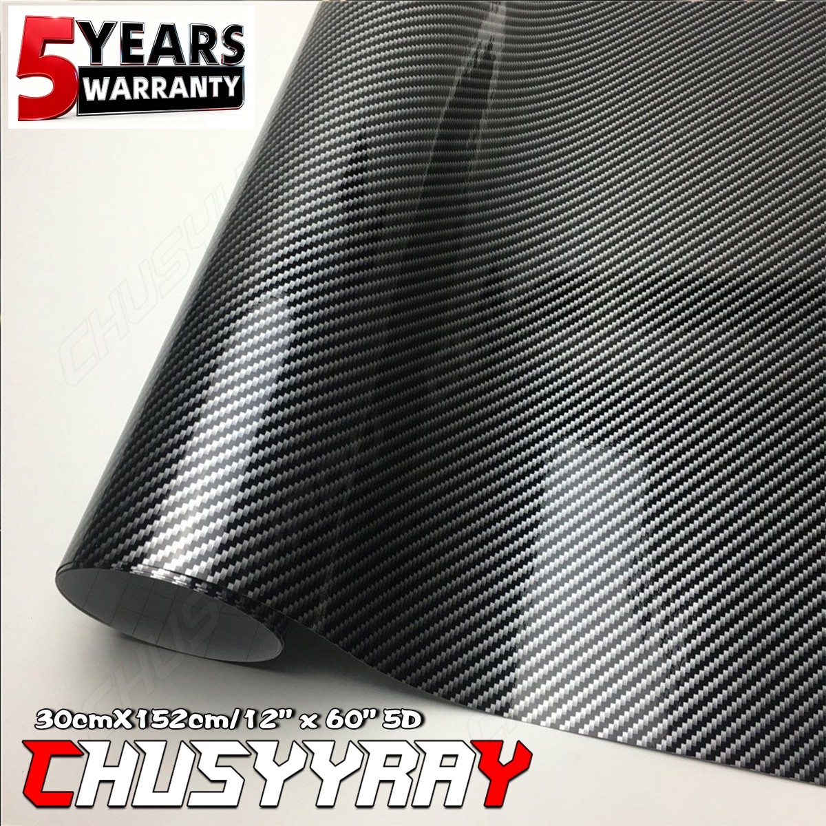12*60in Car Interior Accessories Panel Black Carbon Fiber Vinyl Wrap DIY Sticker