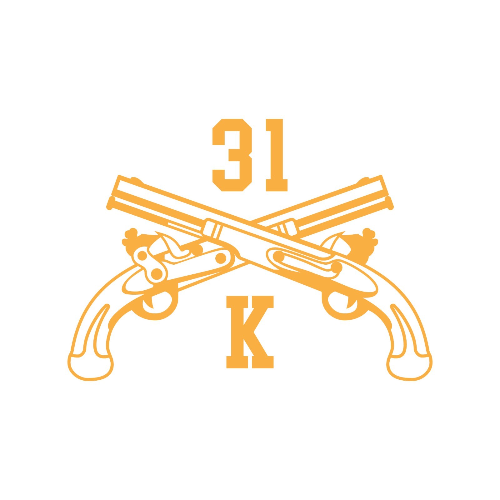 Army MOS 31K Working Dog Handler Crossed Pistols Insignia Decal 3″ x 5.5″