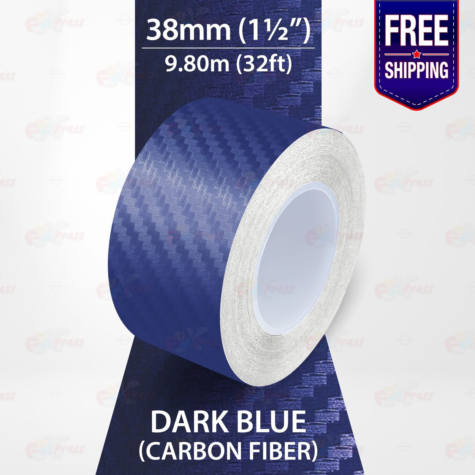 CARBON FIBER DARK BLUE 1-1/2″ STRIPE Model Motorcycle TAPE Vinyl Sticker 38mm