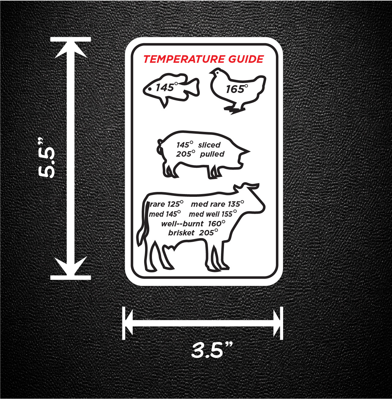 Meat Fish Chicken Temperature Guide Decal Sticker Free Same Day Shiping p749